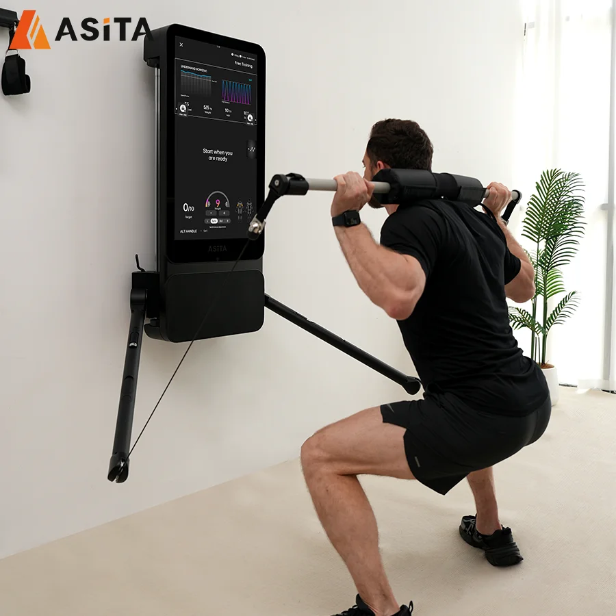 Equipamento de fitness multifuncional Tonal montado na parede Smart Home Gym Espelho de treinamento de força de peso digital