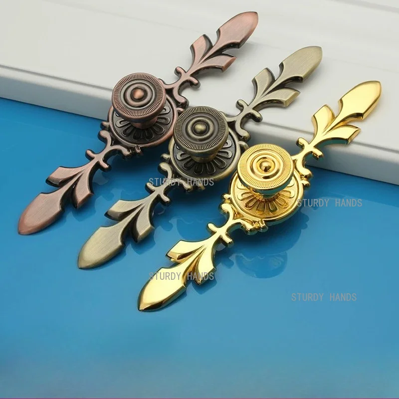 4pcs cabinet door handles modern and simple Drawer handle European antique style single hole zinc alloy