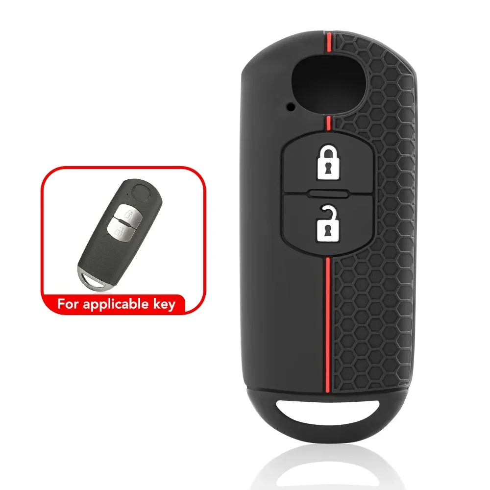 Silicone Remote Key Cover Case For MAZDA CX-5 CX-3 2 3 5 6 CX-7 CX-9 Demio Speed Miata MX5 Case 2 3 4 Button 2018 2019 2020 2021 view 5