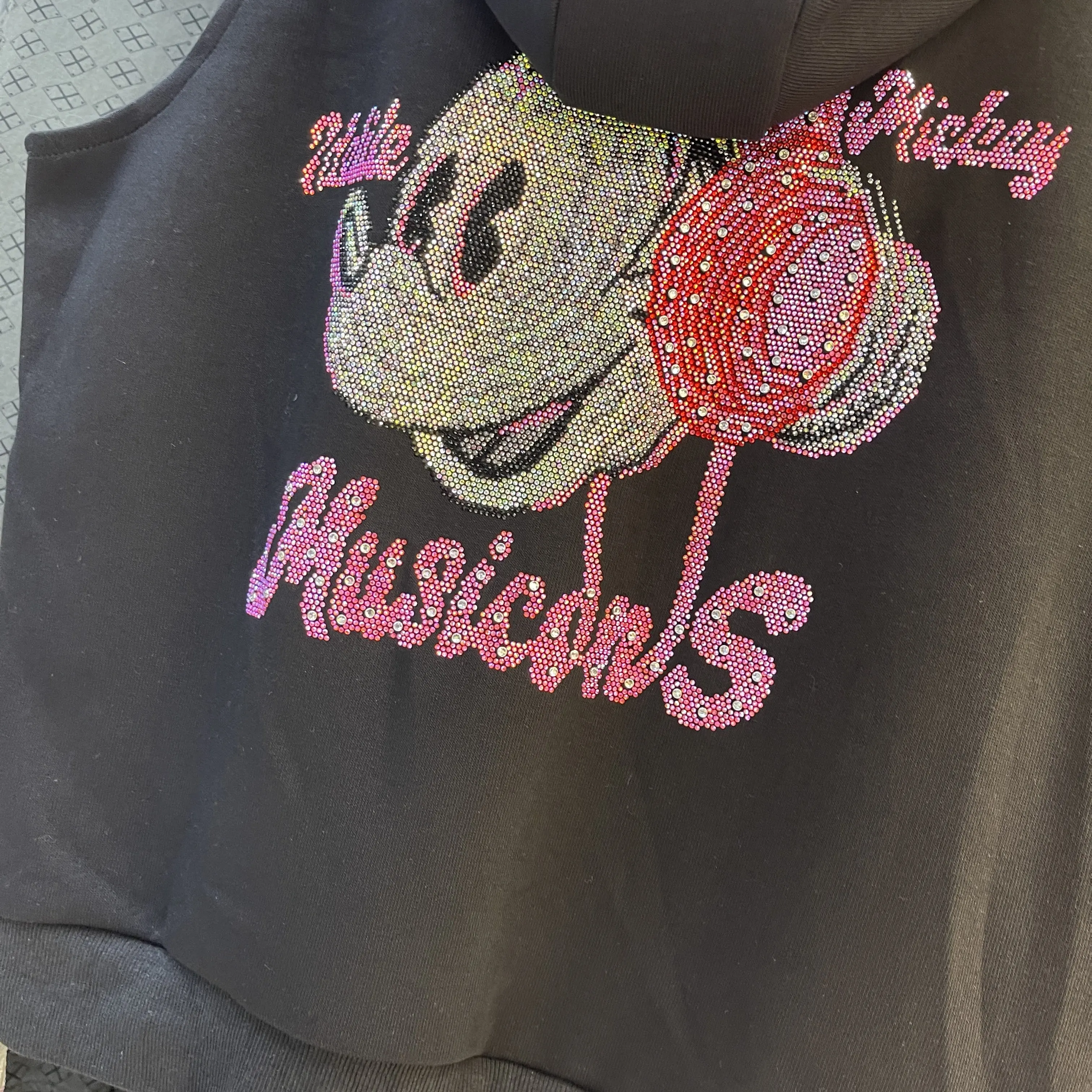 Hooded Vest for Women Spring and Autumn New Korean Fashion Versatile Loose Cartoon Rhinestone Vest Zip Up Sleeveless Jacket