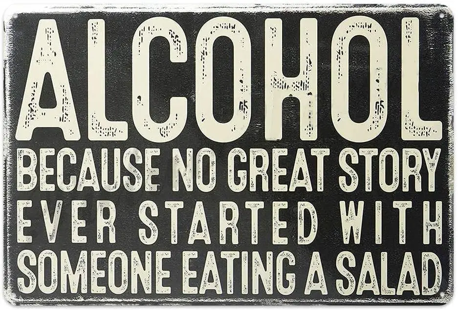 Original Vintage Design Tin Metal Wall Art Signs, Thick Tinplate Print Poster Decoration for Bar (Alcohol, es (20x30 CM))