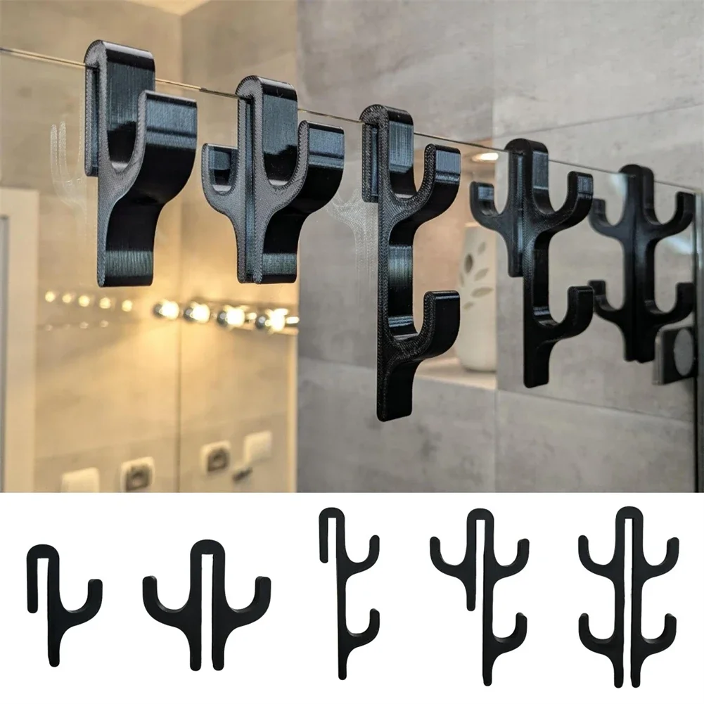 Pack of 4 Shower Hooks for Kitchen and Bathroom Use Door Hooks to Hang Towels and Robes on Frameless Glass Doors