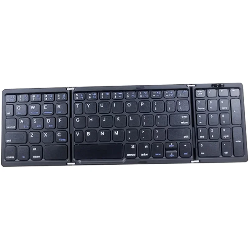 

Hot sale Foldable Bluetooth Keyboard, USB Rechargeable Wireless Keyboard for IOS, Android, PC Laptop Smartphone-Black
