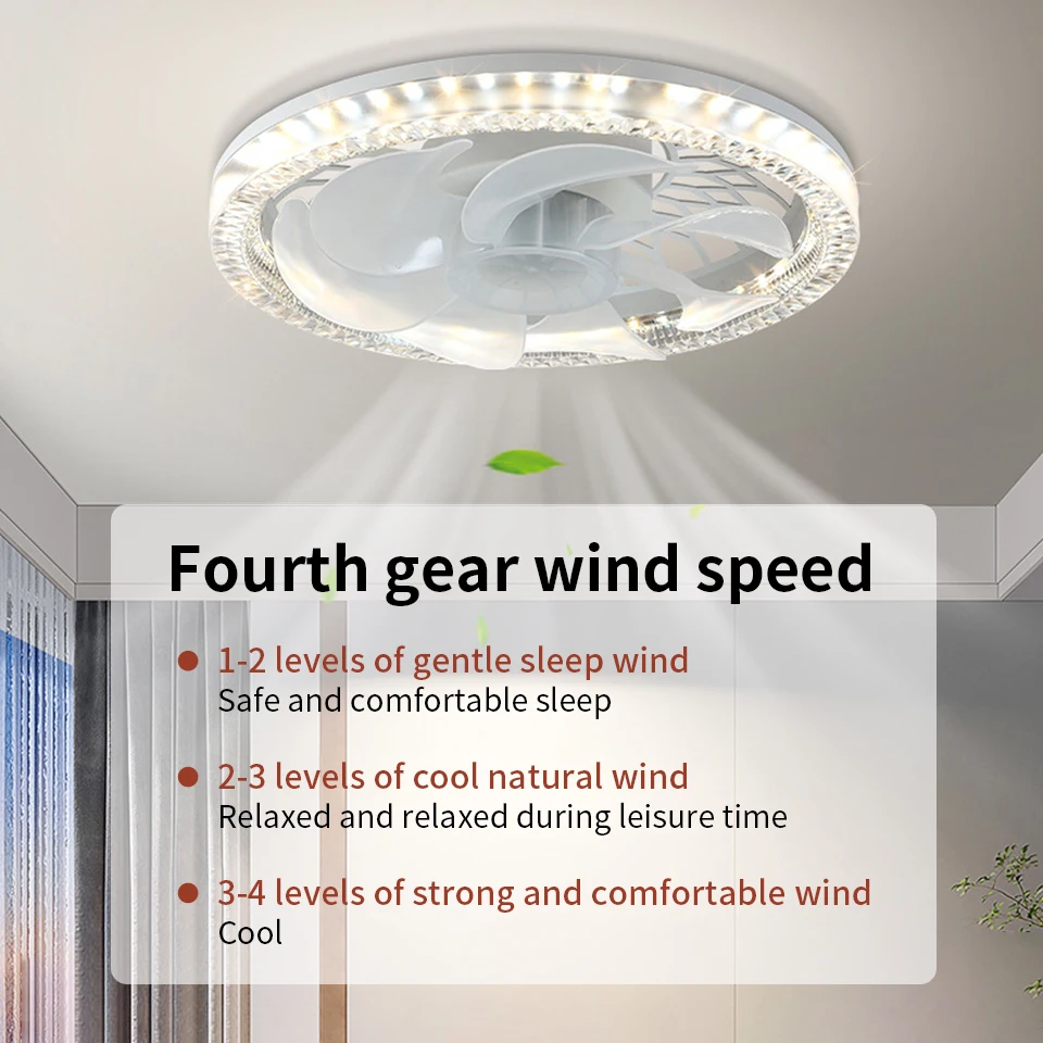 Modern Ceiling Fan Light AC85-265V With Remote Control Silent Smart For Living Room Bedroom Modern and Simple Home Intelligent