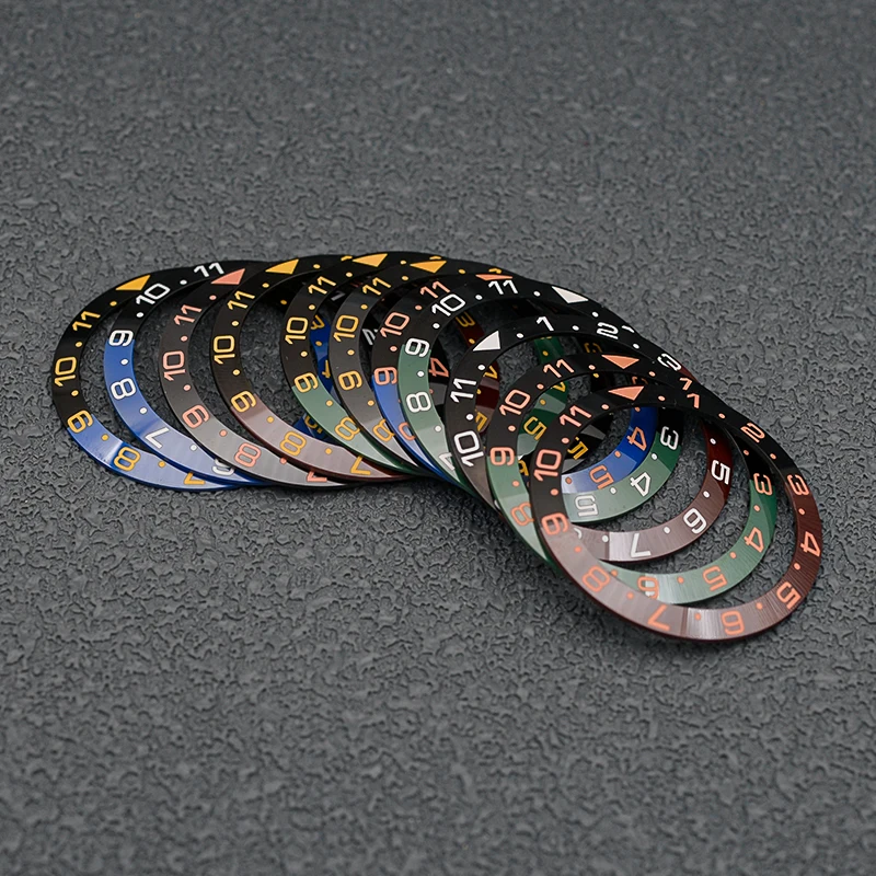 Anello inserto con lunetta in ceramica inclinata bicolore da 38 mm adatto per SKX007 SKX009 SRPD cassa dell'orologio NH35 NH36 movimento orologio sostituire le parti