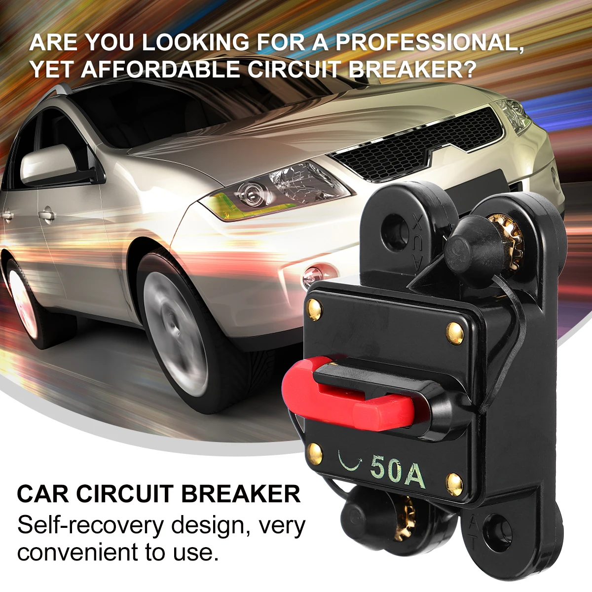 

Self-Recovery Fuse Holder Car Circuit Breaker Resettable Power Supply Auto Reset Car Audio Refit Fuse Inverter High Temperature