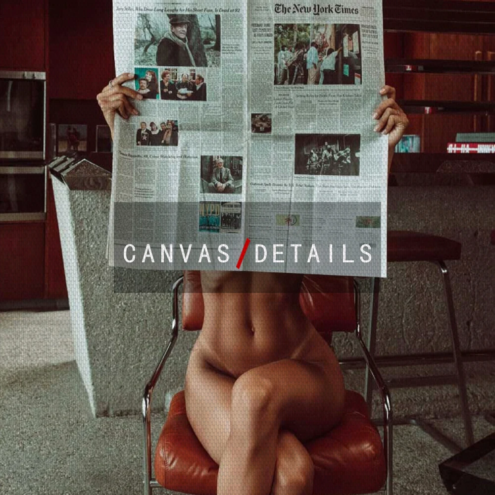 หนังสือพิมพ์ผู้หญิงเซ็กซี่ศิลปะบนผนังผ้าใบตกแต่งห้องนั่งเล่นใหม่ York ครั้งโปสเตอร์ Naked Girl สำนักงานภาพวาดพิมพ์บ้านภาพ