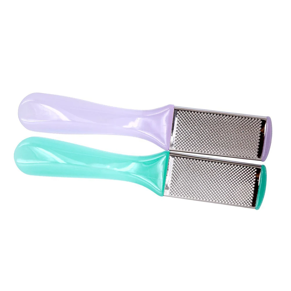 

2PCS Stainless Steel Dual Sided Pedicure Foot File Skin Foot Clean Scraper (Random Color) double-side foot file