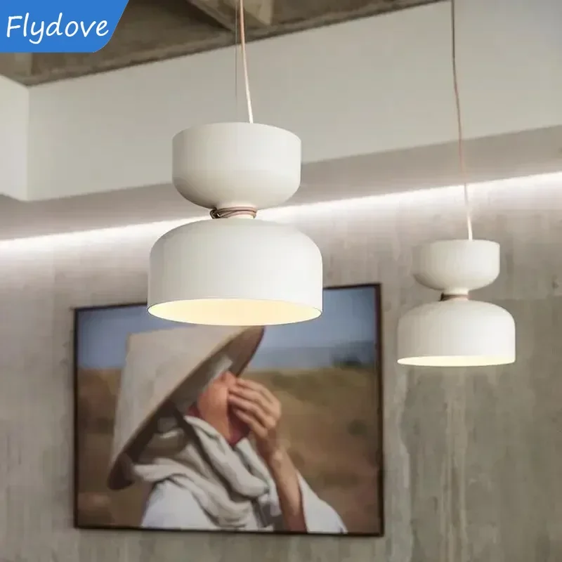 Nordic Danish Designer Bar Counter Restaurant Chandelier Forged Iron Lampshade LED Lighting Study Headboard Interior Decoration