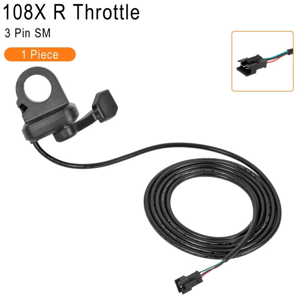 

Поворотная дроссельная заслонка с регулировкой скорости 108X для электрических велосипедов и скутеров работает с контроллерами 12 В 72 В Подходит для рулей 22 5 мм