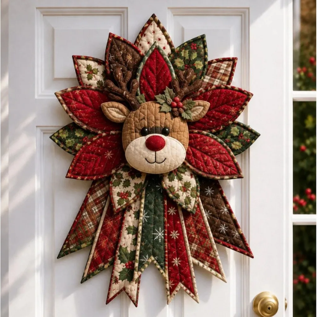 DIY Quilted Christmas Door Hanger 1