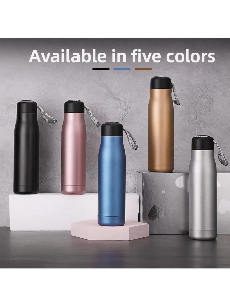 

New 2025 Men's Portable Large Capacity Insulated Sports Water Bottle Outdoor Hanging Rope Handheld Thermos Business Travel Mug