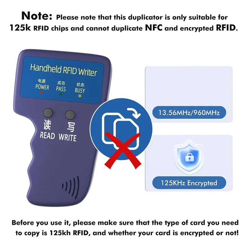 

B04C-Handheld ID Copier 125Khz RFID Reader Writer Duplicator Handheld RFID Copier Used For T5577 Or EM4305