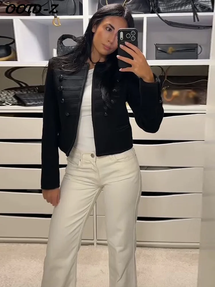 

Шикарный короткий блейзер на пуговицах с узлом, женский однобортный однобортный пиджак в стиле ретро с воротником-стойкой, женские куртки 202, осень-зима, современные женские пальто