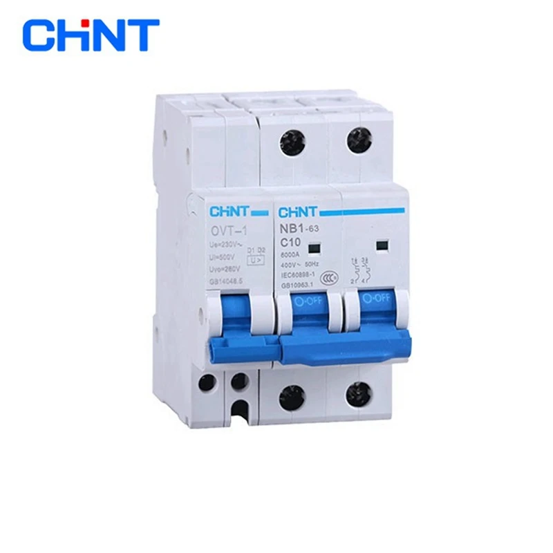 CHINT OVT-1 NB1-63 POV-1 Over Voltage Protection Sobretensiónes permanente 40A 20A 25A 32A 63A Miniature Circuit Breaker MCB