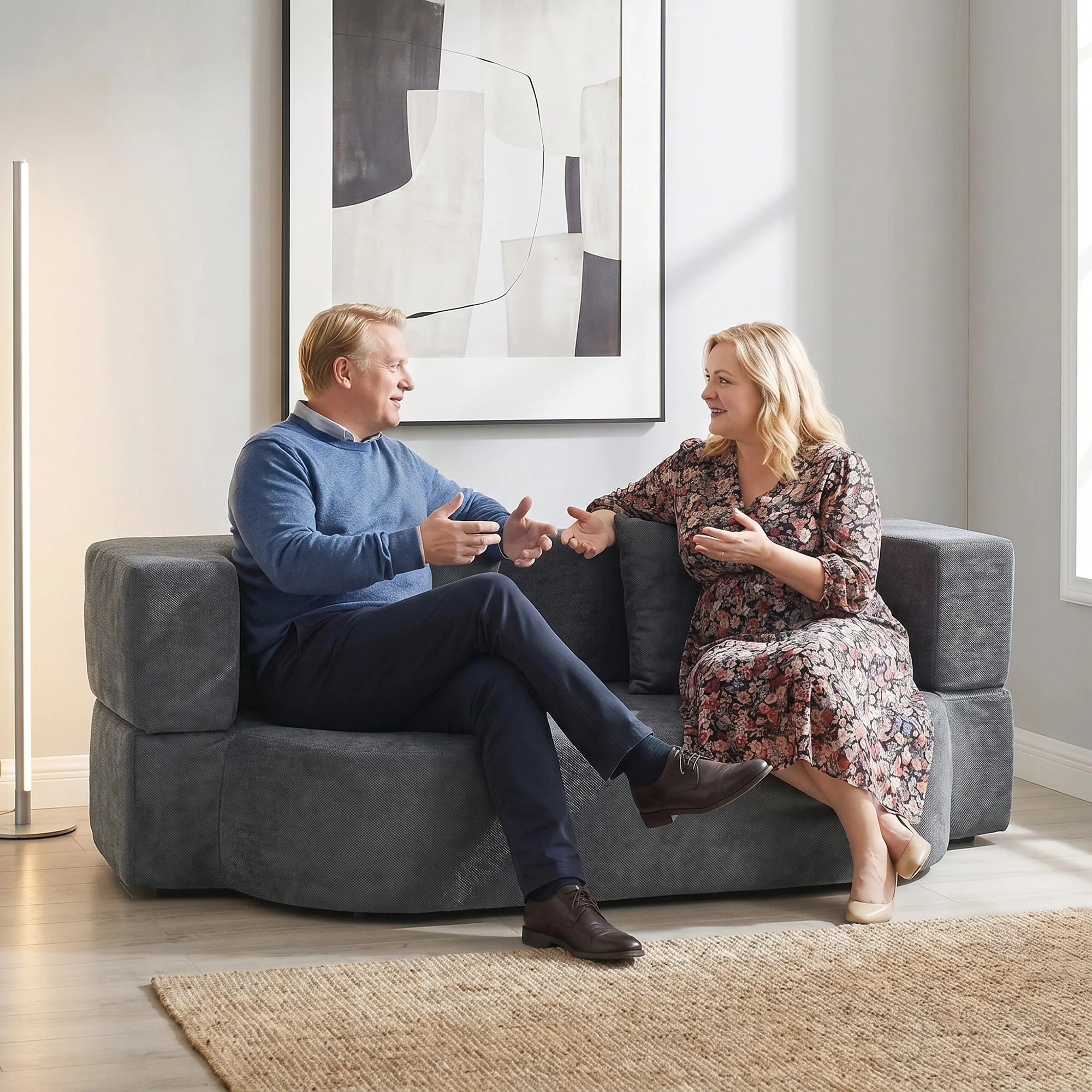 HOMCOM Schlafsofa 2-Sitzer Bodensofa Klappbar, 190 cm Sofa Bett ohne Gestell mit Armlehnen & 2 Kissen, Bequeme Schlafcouch mit Chenille-Optik für Wohnzimmer, Schlafzimmer, Dunkelgrau