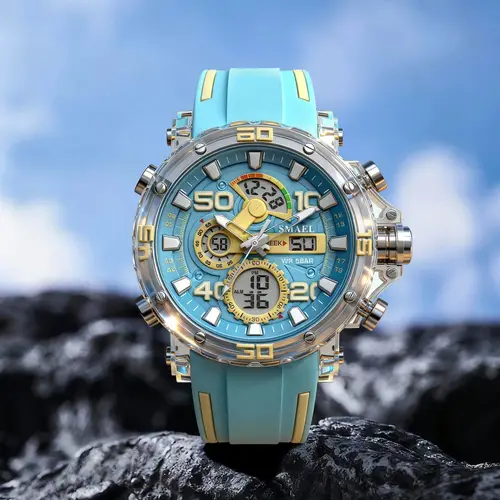 Imagen 2 del producto Relojes militares para hombre, novedad de 2025, reloj de pulsera resistente al agua hasta 50M, cronómetro, alarma, luz LED, relojes digitales 8136, reloj deportivo para hombre