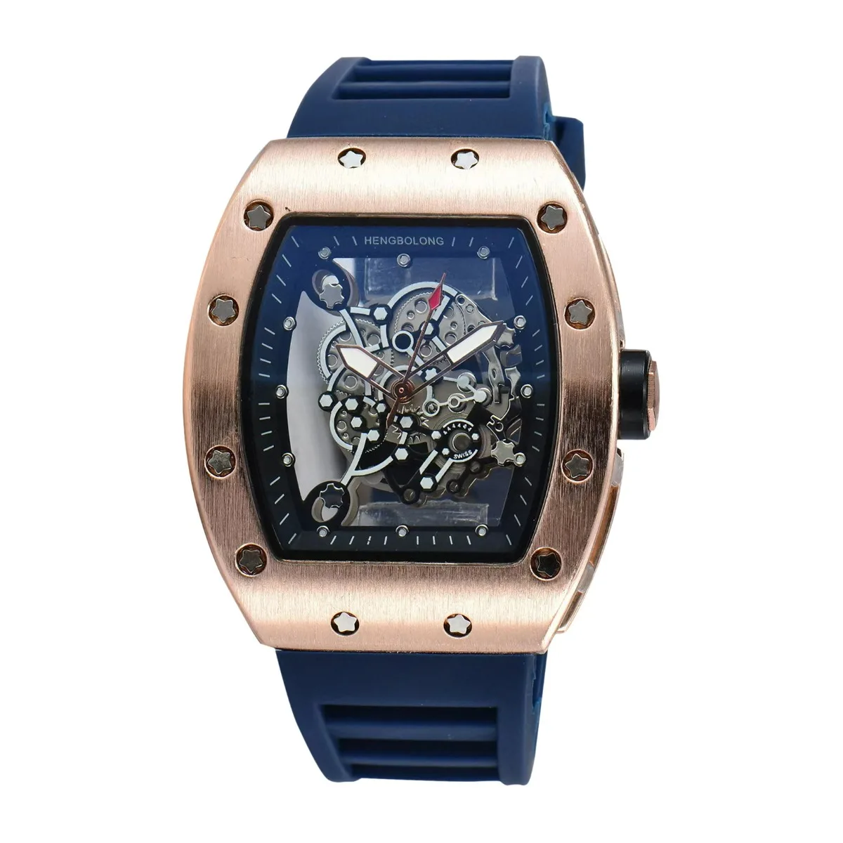 ساعة كوارتز رجال الأعمال بمؤشر أوروبي وأمريكي مجوف من الأسفل على شكل برميل