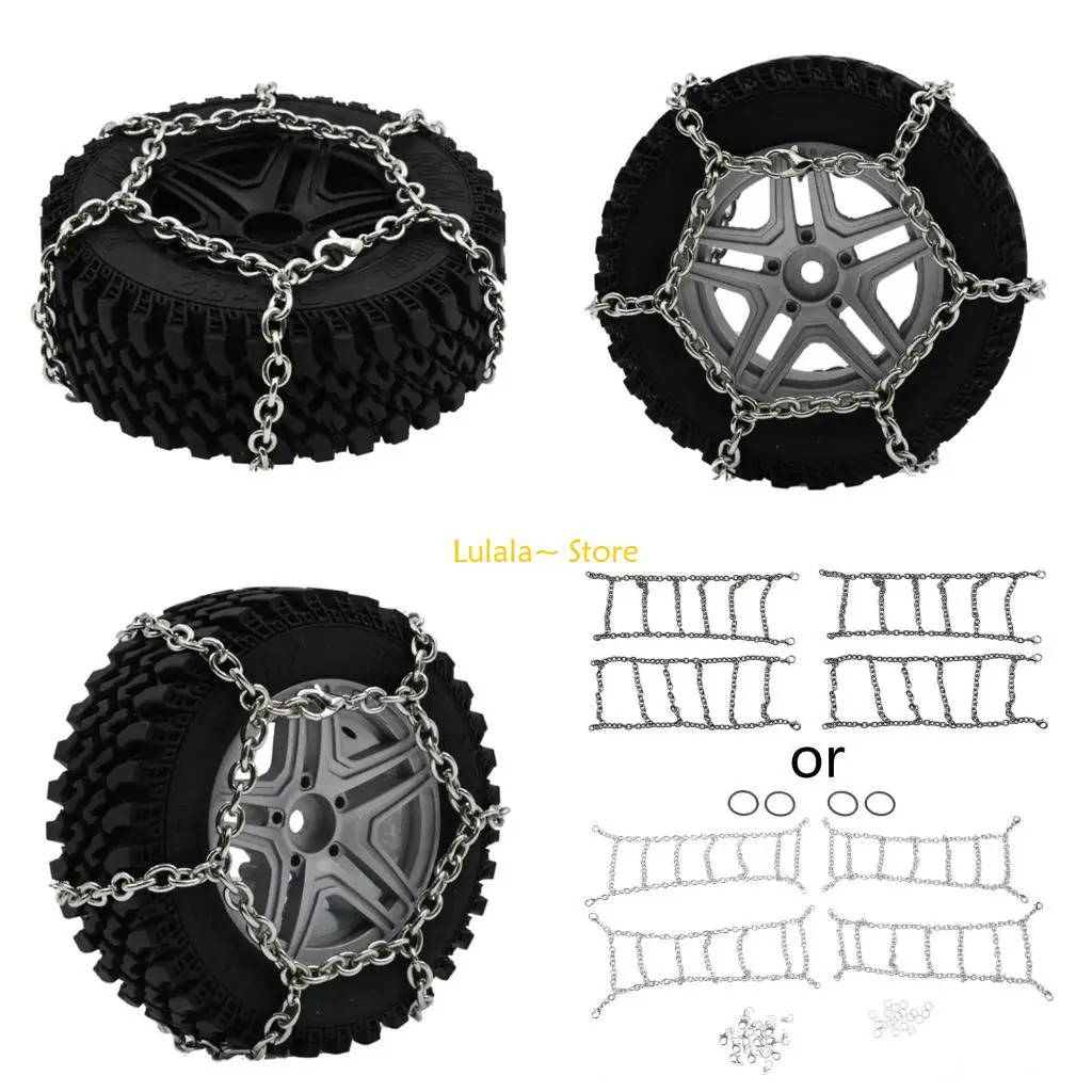 

Y4QA 4 шт., набор противоскользящих металлических цепей противоскольжения для 1/12 MN86K MN86KS MN86 MN86S, радиоуправляемые