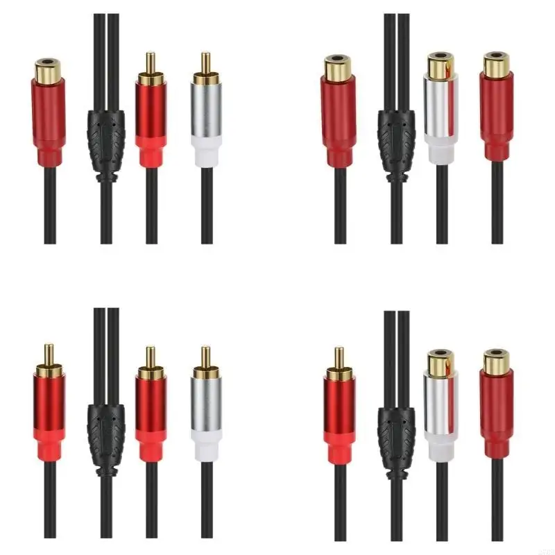 Gold-Plate RCA Cable 1 to2 3.5mm Splitter Cable for Amplifiers Home Theaters