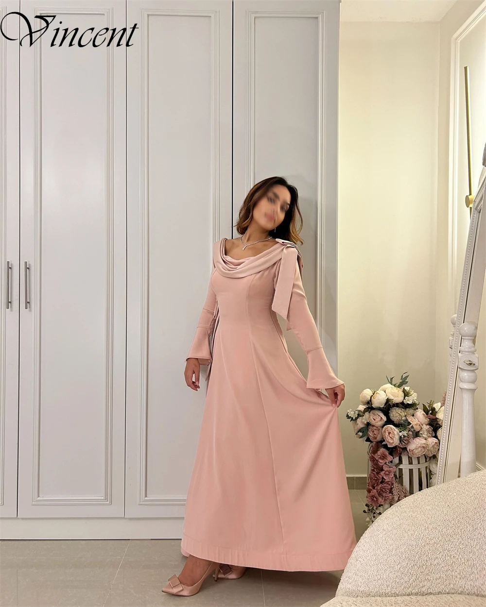 Customized Classic Strapless Long Sleeves Prom Dresses Simple A-Line Special Occasion Gowns High Quality Jersey Evening Dresses