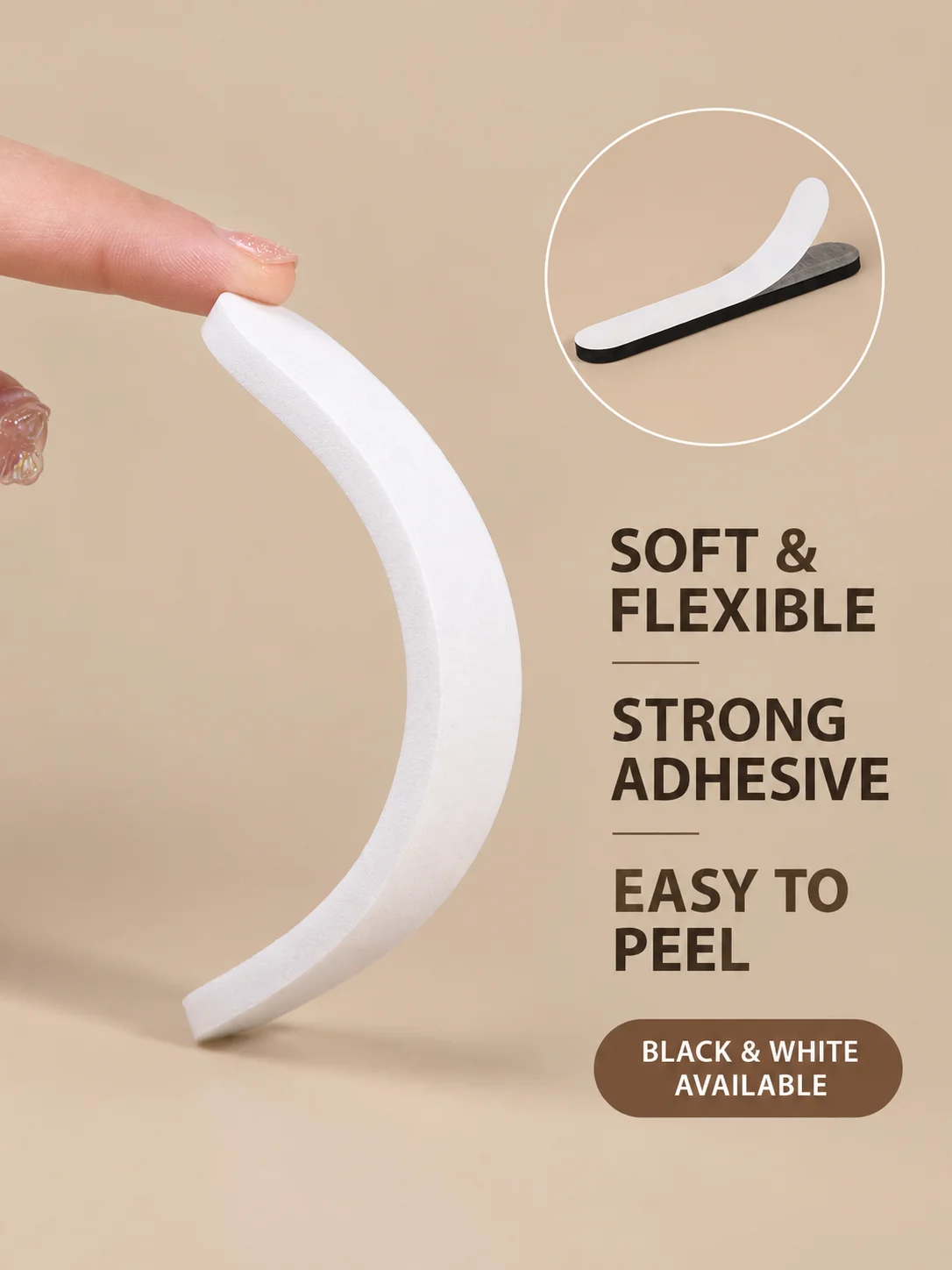 USPOP Hat Size Reducer Foam Tape Self-Adhesive Hat Sizing Inserts for Loose Hats Caps Adjustable Sweatband Filler Black White