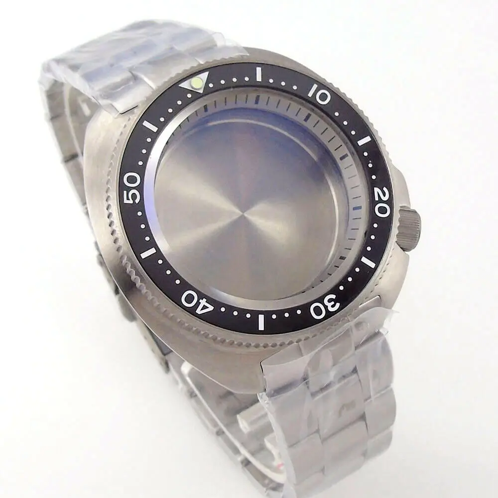 45mm Sapphire Glass Super Titanium Watch Case Fit NH35 NH36 SKX007/009 200atm