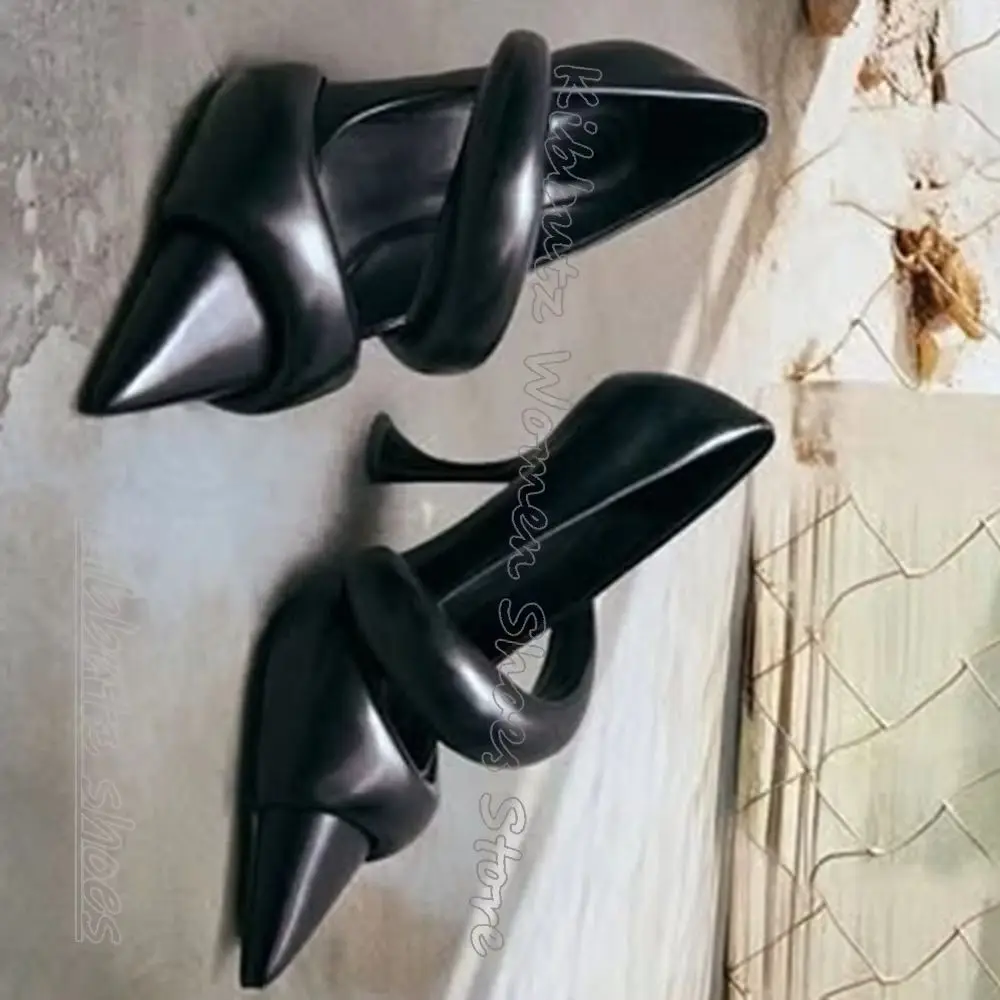 

Cross Strap Pumps Leather Solid Color Pointed Toe Kitten Heels Fashion Luxury Novelty Concise Sexy Elegant Women Shoes New Party