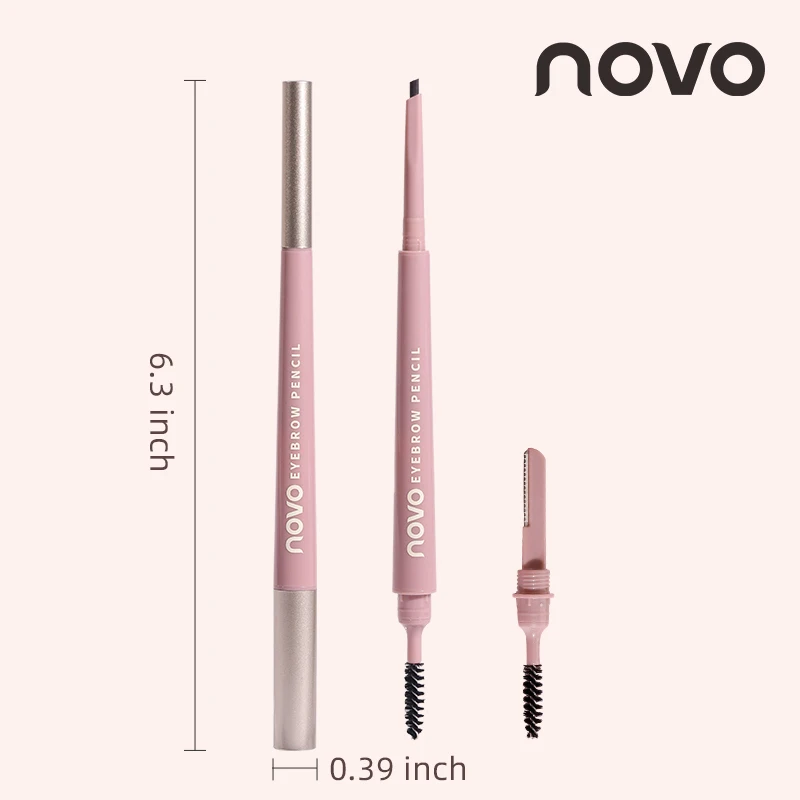 EyebloggTrimmer-Crayon à sourcils 3 en 1, imperméable, longue durée, naturel, 4 couleurs, gris, marron, cosmétiques, maquillage