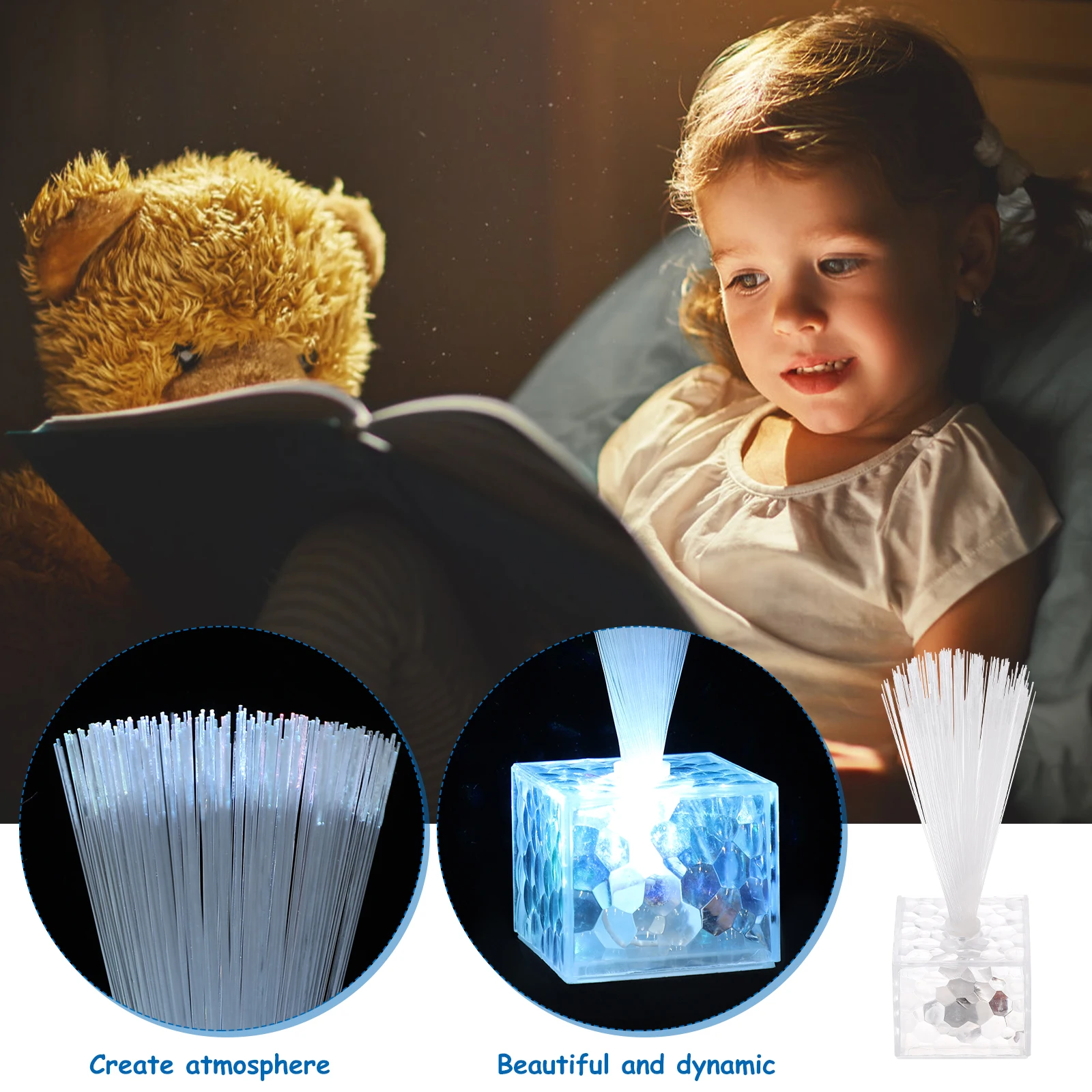 

6Pcs Fiber Optic Lights Acrylic Table Centerpiece Lamps for Wedding Party Decoration Operated LED Fiber Light Glow