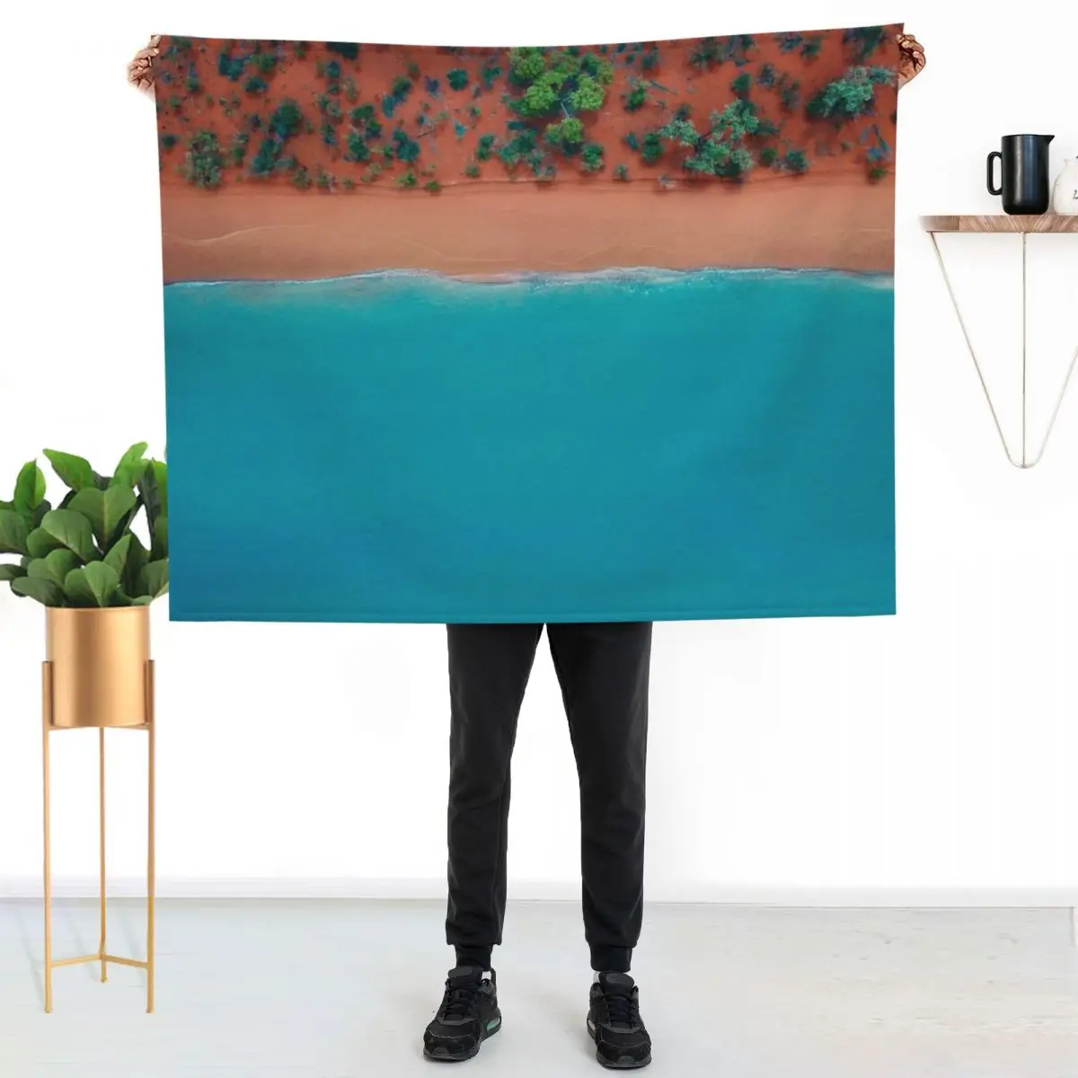 Broome Australian Beaches Aerial Throw Blanket Warm Flannel Blanket for Couch Chair Bedroom
