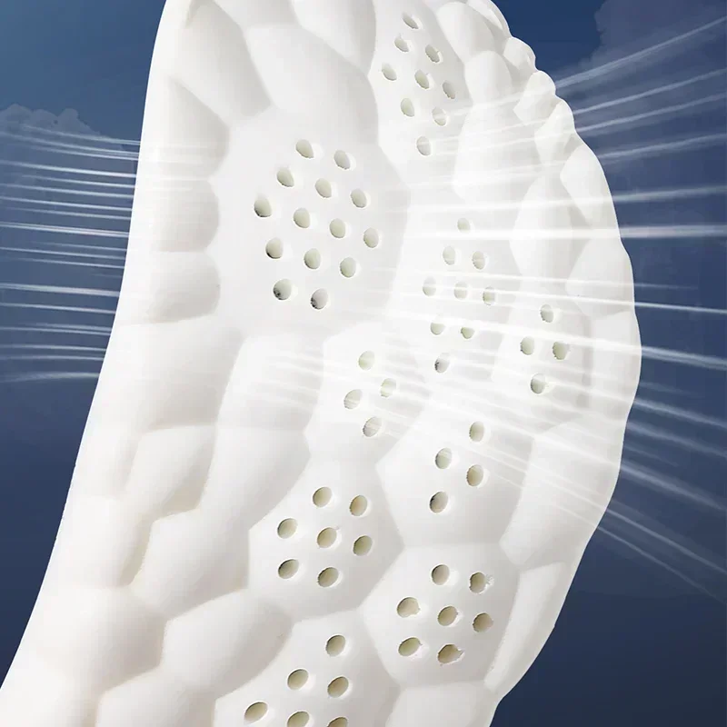Large Size 4D Sports Massage Insoles EU47-48 for Adults High Elastic Soft Deodorization Massage PU Running Football Shoe Pads