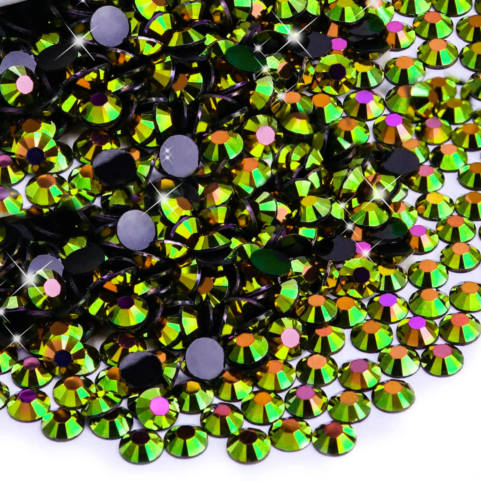 Emerald Black AB Flatback Resin Jelly Rhinestones 2mm 3mm 4mm5mm6mm Drill Faux Gems Bead for Crafts DIY Nail Art Charms Supplies view 4