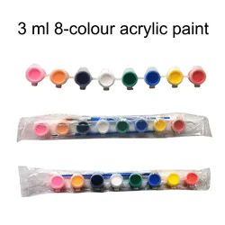 Three ml eight-color acrylic paint set painted plaster doll student diy painting material strip art supplies