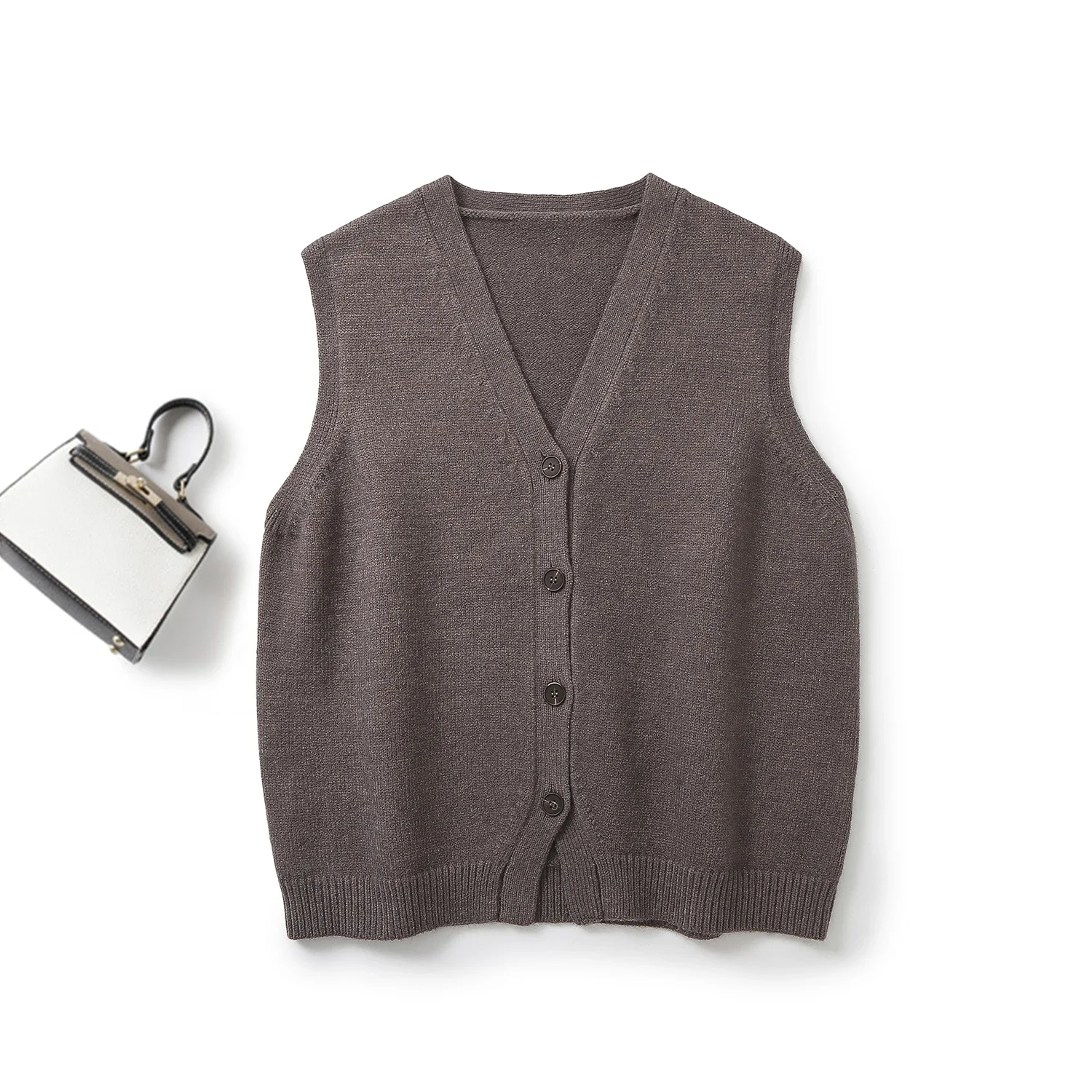 

XIMIAN APPAREL 2026 YAZHIMEI winter new style of Women's casual workplace small fragrance crew-neck striped knit inside vest
