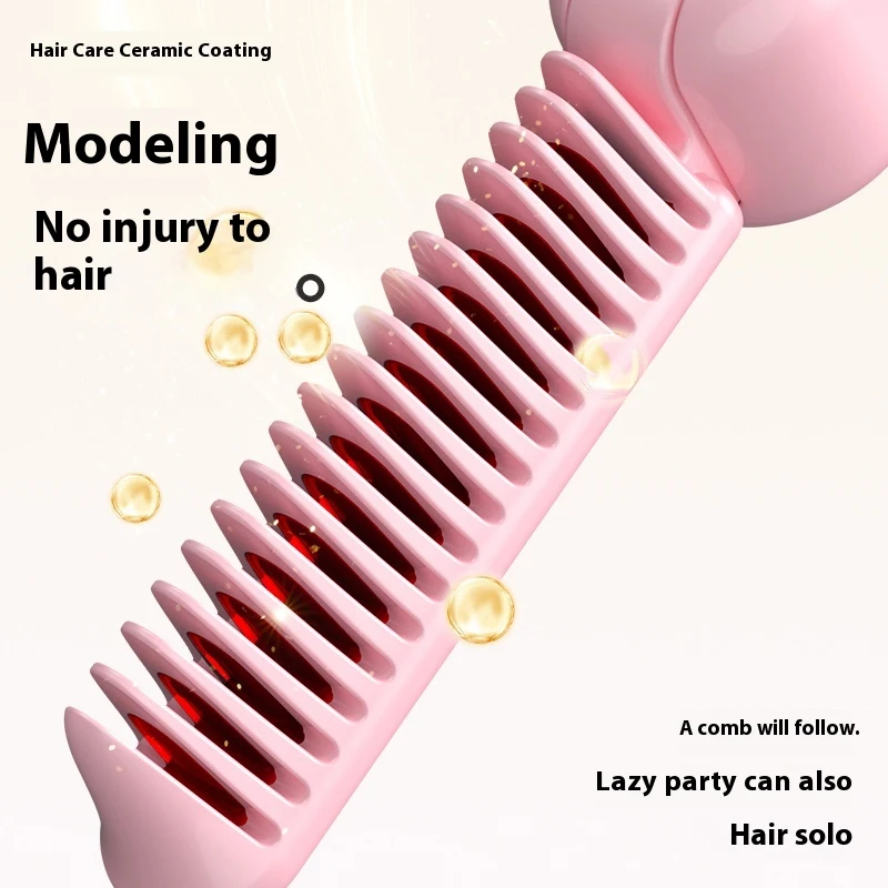 New Foldable Fortable Straight Hair Comb With 9-level Adjustable Wireless Charging Straightener, Home Curling Iron Styling Tool images - 6