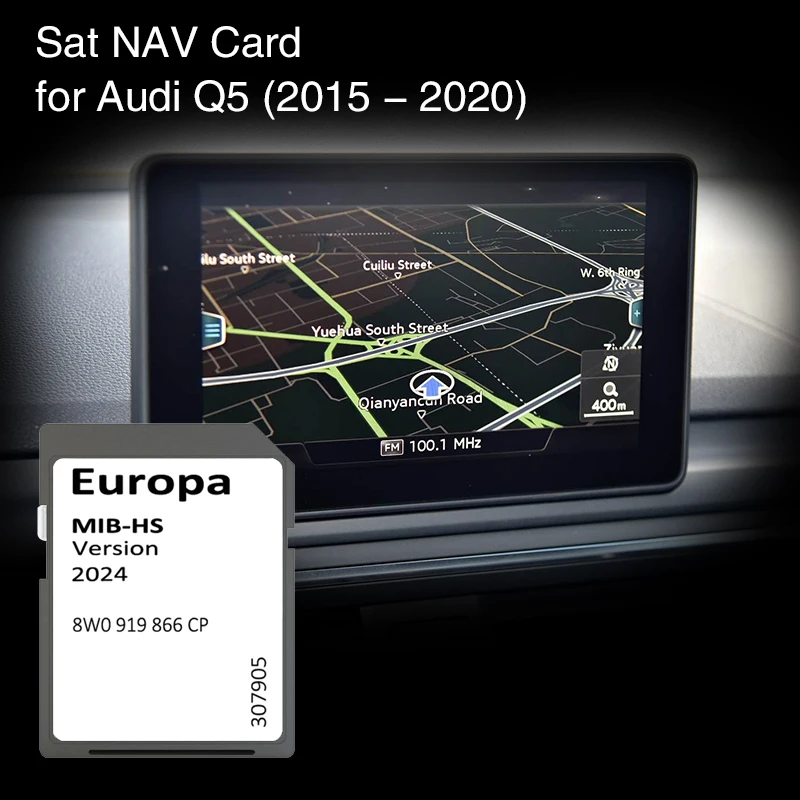 

2024 Update Europe UK Maps 8W0919866CP for Audi Q5 2015-2020 Car SD GPS Card 16GB MHS2 MIB-HS Navigation