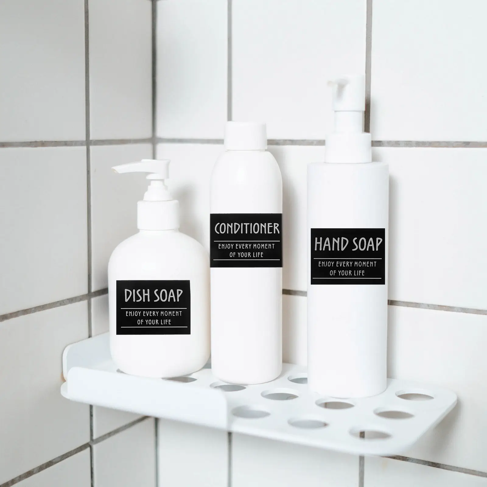 

1Set Bathroom Waterproof Labels PVC Self-Adhesive Stickers for Shampoo Bottle Organization Decoration Bathroom Labels