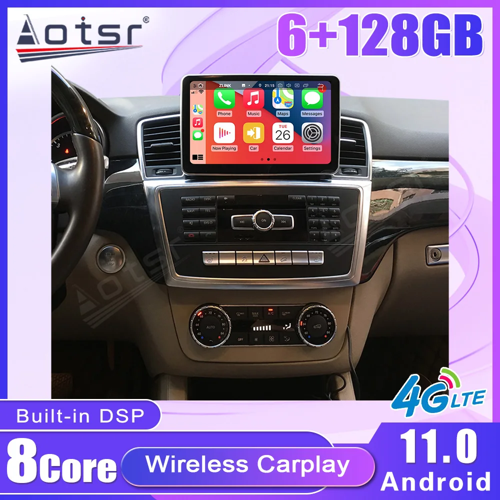 8-inch Android11 Car radio multimedia player for Mercedes-Benz ML GL W166 X166 2012-2015 GPS navigation screen automatic Carplay