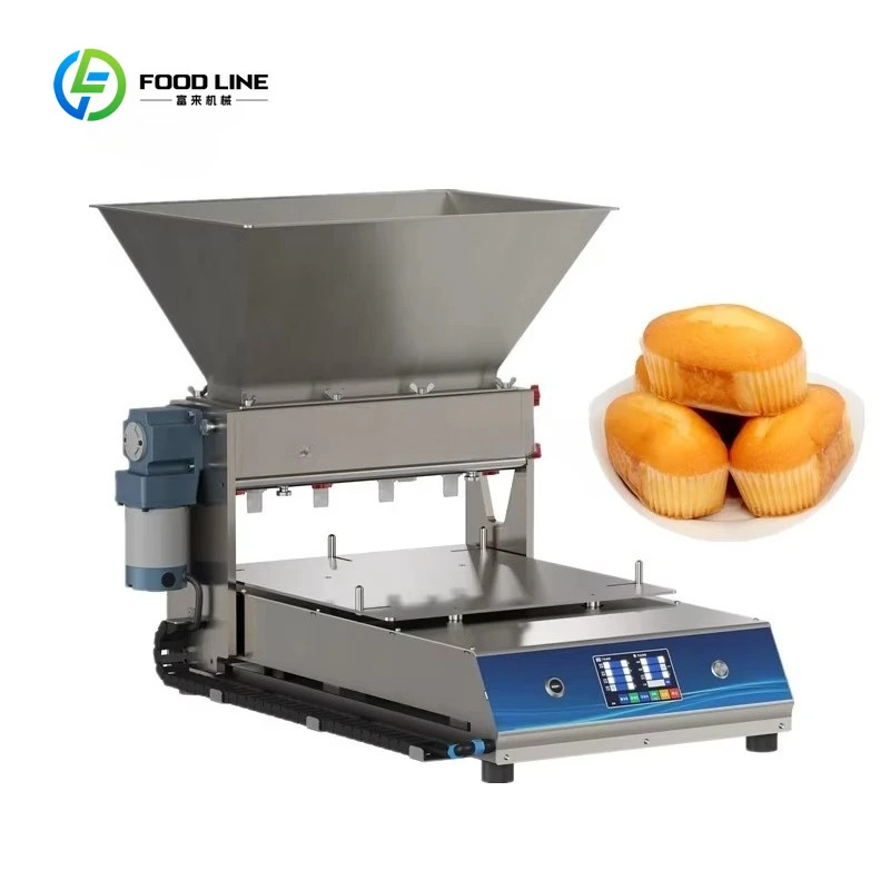 

Customized PLC Tabletop Automatic Small Cupcake Fill Maker Food Chocolate Cookie Depositor Paper Cup Cake Making Filling Machine