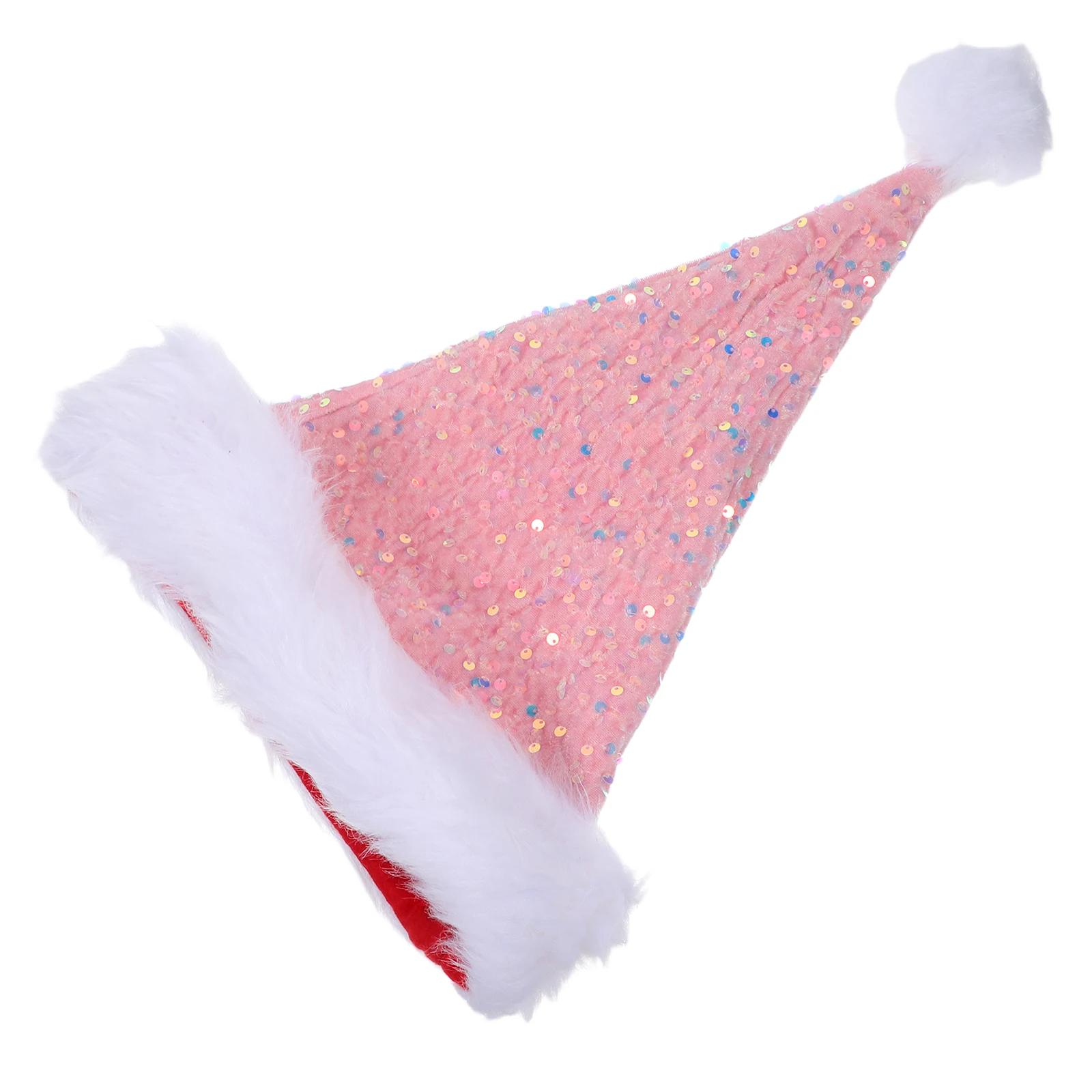 

Sequin Santa Hat Christmas Party Double-Layer Holiday Headwear Cute Glitter Sparkly Xmas Celebration Festive Photo Prop
