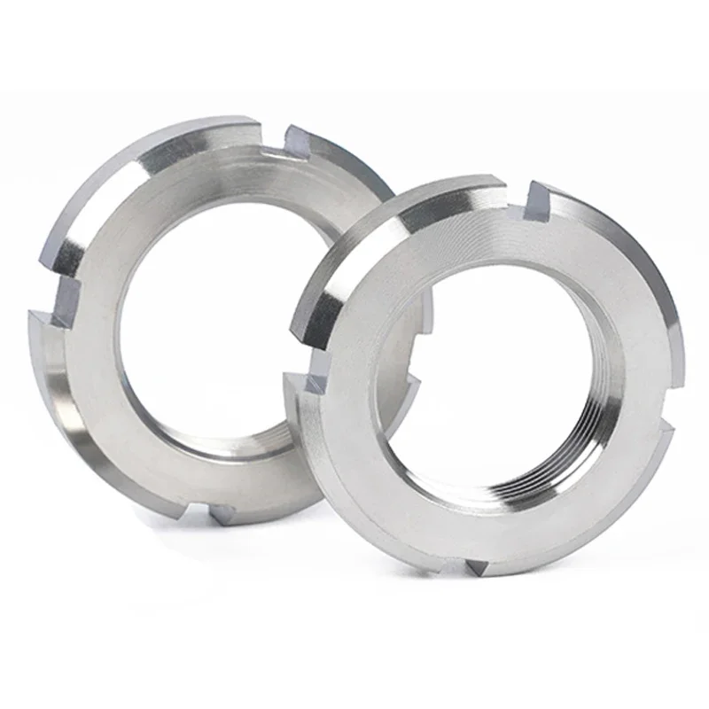 304 Stainless Steel GUK Check Round Nut GB812 Slotted Round Nut Bearing Locking Standard/fine Thread M10 To 200