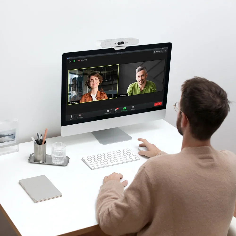 4K AI-POWERED Webcam 4K Full HD Webcam Ai Noise Cancelling Auto Farming Webkamera für PC und Laptop