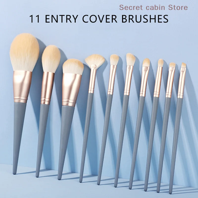 1set Mini Makeup Brush Set Powder Eyeshadow Foundation Blush Concealer Foundation Makeup Brush Set Professional Supplies