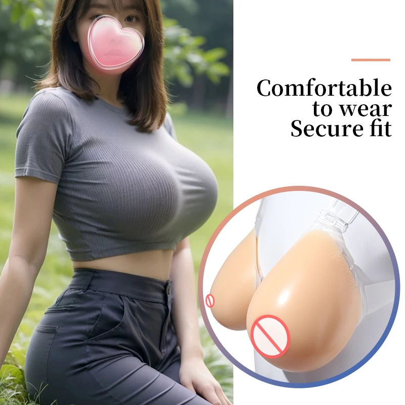 ONEFENG 500-1600g/pair STD New Style Soft Silicone Fake Breast Forms  Comfortable False Boobs Chest Enhancement Wholesale Retail