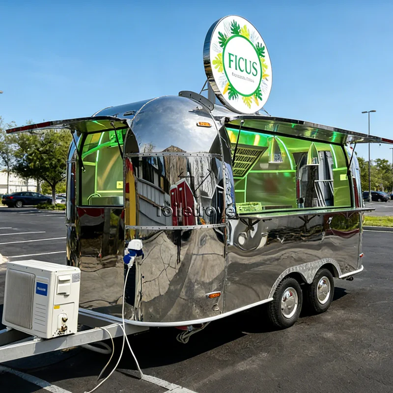Multifunctional Remorque Food Truck Custom Food Cart Trailer Outdoor Mobile Food Truck Trailer with Concession Window