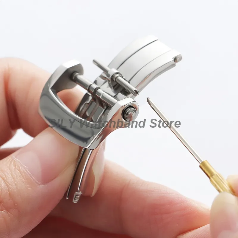 الفولاذ المقاوم للصدأ نشر فراشة ساعة مشبك المشبك ل بلانكبين فراشة مشبك قضيب ربط تركيبات 20 مللي متر أضعاف المشبك زر #6