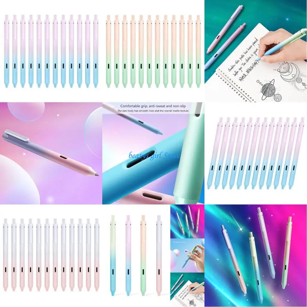 

C7AB Retractable Gel Pen Comfortable Grip for Student Reward, 0.5mm Tip, Smooth to Write for Christmas Stocking Fillers
