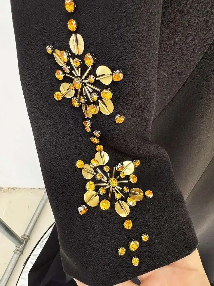 BJTZ جودة المضيف مساء اللباس 2025 ستار سلسلة الصناعة الثقيلة مسمار حبة ومجموعة الماس الجبهة شوكة ذيل صغير فستان طويل