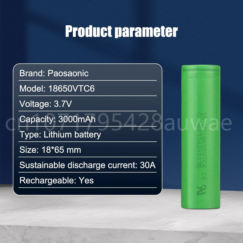 18650 VTC6 3.7V Lithium battery Rechargeable C6 for electric vehicle medical 3000mah power battery